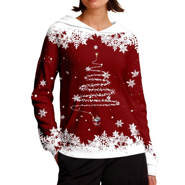 WILLBEST Sudadera Deportiva Para Mujer. Sudadera Con Capucha de Estilo Acogedor, Manga Larga, Estilo Informal, Ideal Para Estar En Casa O Relajarse. Diseño Estampado Para La Temporada de Vacaciones.