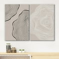 thumbnail image 3 of IDEA4WALL Adhesive Canvas Print Wall Art Set Black Tan White Tree Wood Ring Collage Wall Decorative Bohemian Retro Nature Painting Artwork for Living Room, Bedroom, Office - Canvas 16"x24"x2, 3 of 5
