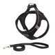 thumbnail image 1 of Arnés Tractive para Cachorros, Arnés de Malla Suave Ajustable, Kit de arnés con Correas Reflectantes para Cachorros y Gatos, Perros medianos (S, Negro) JM, 1 of 5