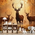 thumbnail image 7 of Wallpaper Majestic Red Deer Stags Standing Golden Autumn Forest Peel and Stick Wall Murals 69"H x 96"W Removable PVC Wall Paper Self-Adhesive Wall Paintings Art Decor for Bedroom Living Room, 7 of 7