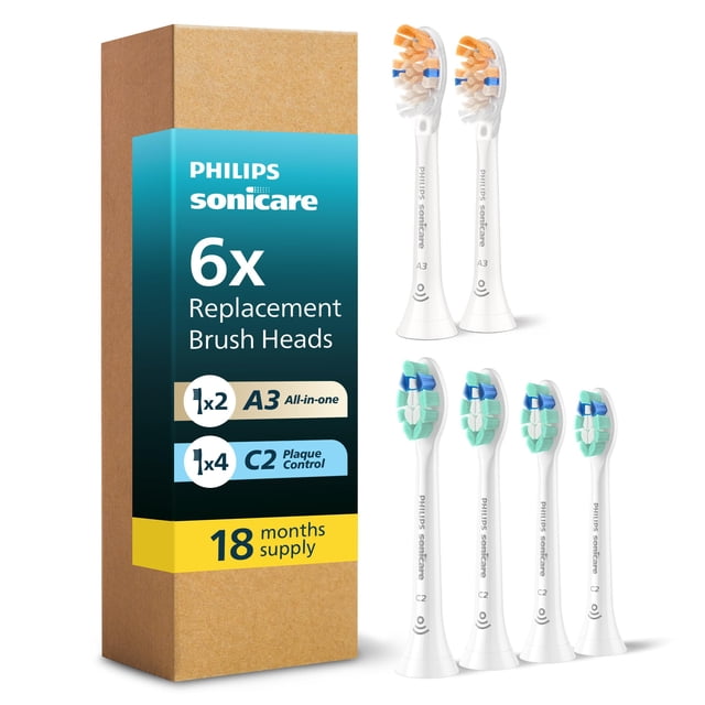 Cabezales para cepillo dental eléctrico Philips Sonicare Premium, paquete de 6