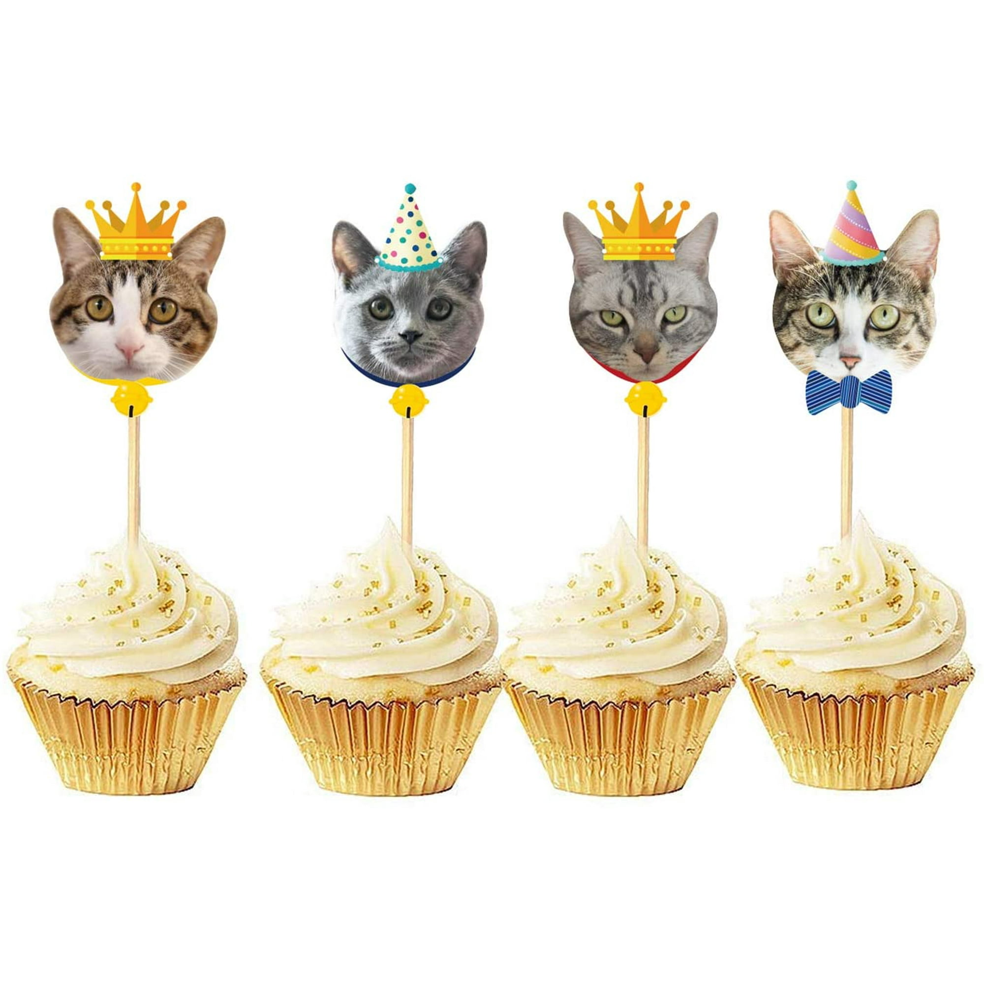11 Figurines Chat Décoration Gâteaux - Toppers Cupcakes Thème Animaux Résine, image size:2000x2000