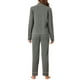thumbnail image 3 of INSPIRAR CHIC Conjunto de Pijamas para Mujeres, Parte Superior de Manga Larga con Botones y Pantalones, Juego de Pijamas a Juego de Dos Piezas para Navidad, S Gris, 3 of 5