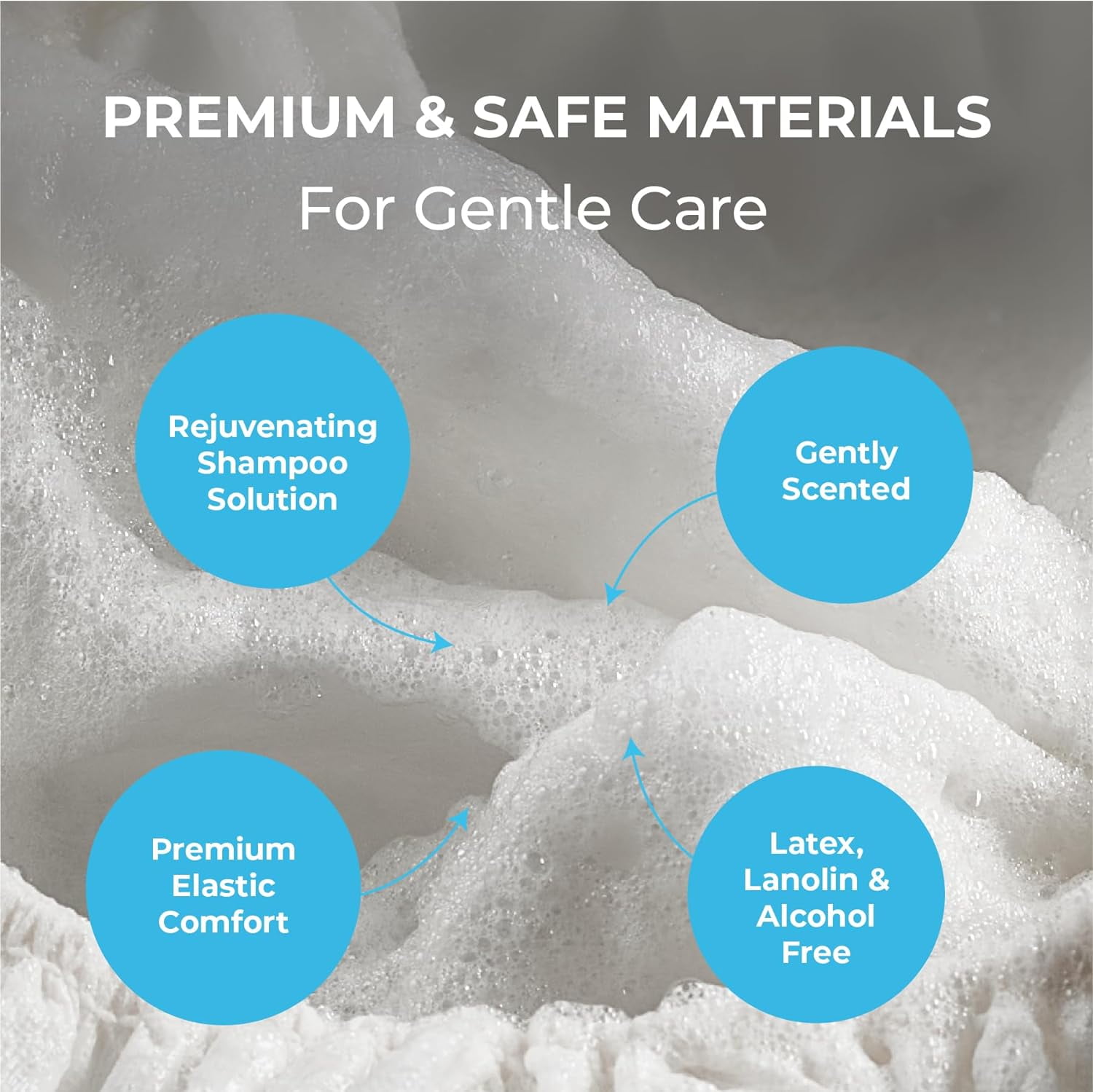 Scrubzz Rinse Free Shampoo Caps, Shampoo Caps for Bedridden Patients, Hair Washing Shower Caps for Elderly, Waterless Microwavable Hospital Caps No Rinsing Required - Coconut Vanilla - 12 Pack