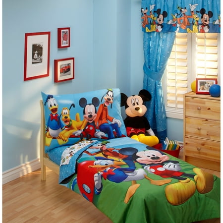 disney mickey mouse toddler bed & bedding bundle - walmart