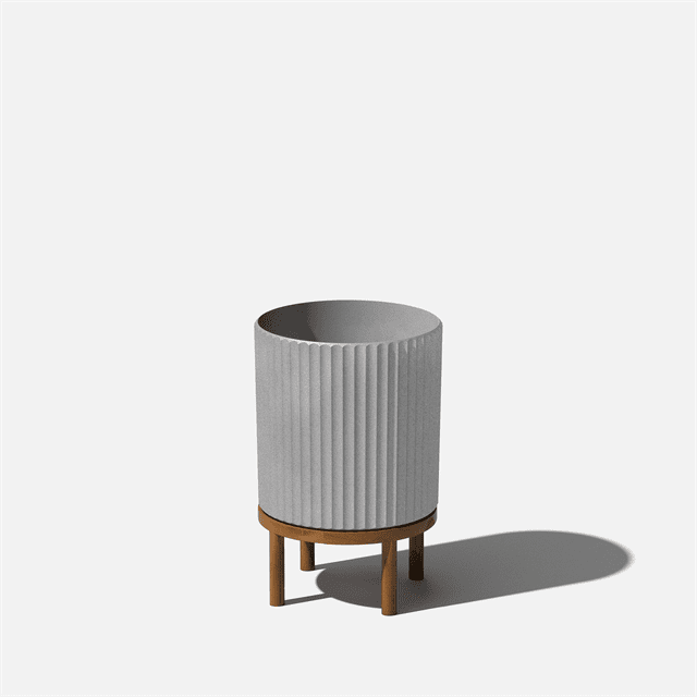 Veradek Mason Series Raised Demi 12" Plastic-Stone Planter with Stand - Gray/Brown