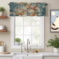 Photo inspiration: Fresh Look at Brown Green Copper Rust Window Valance For Kitchen Abstract Vintage
