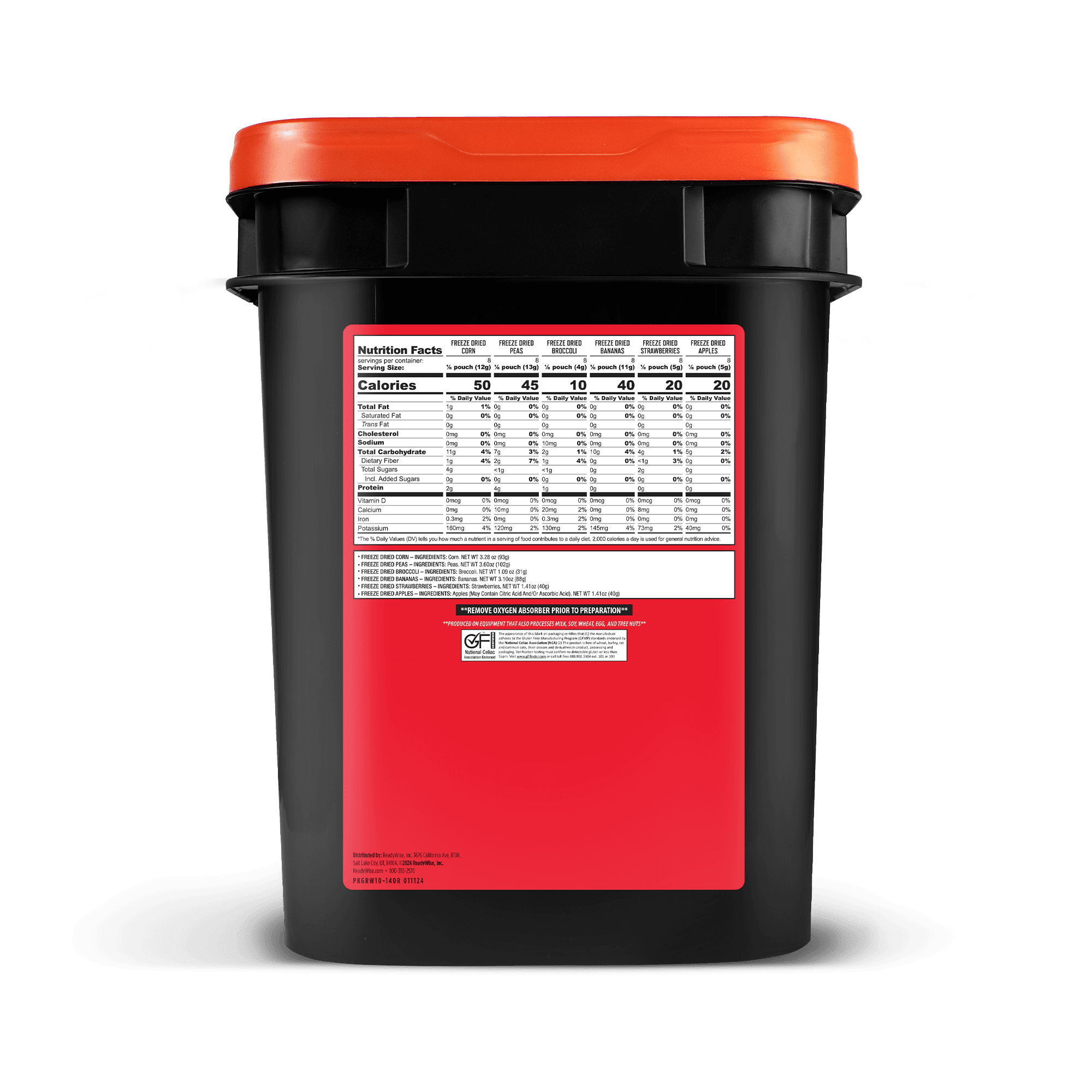 ReadyWise Emergency Food Freeze-Dried Fruit and Vegetable, 104 Servings