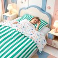 thumbnail image 3 of Erosebridal Boho Geometric Lines Twin Comforter Sets,Modern Striped Bedding Set,Colorful Stars Reversible,2 Pieces,1 Comforter and 1 Pillowcase, 3 of 7