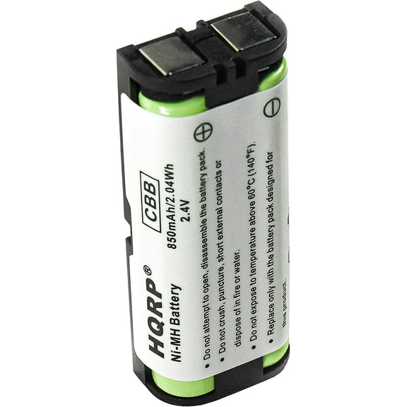 HQRP Phone Battery for Panasonic KX-TG5761S KX-TG5771S KX-TG5776S KX-TG5777PK KX-TG6700B KX-TG6702B KX-TGA572S KX-TGA670B Cordless Telephone