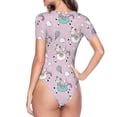 thumbnail image 4 of Easygdp Llama Unicorn and Rainbow Women's One-Piece Swimsuit Slim Fit Crew Neck Bodysuit Athletic Swimwear with Concealed Buckle - X-Large, 4 of 9