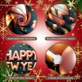 thumbnail image 2 of Balloon Design Happy New Year Banner Gift Box Glitter Decor Festive Backdrop for Holiday Party Event Celebration, 2 of 5