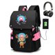 thumbnail image 1 of Anime One Piece Luffy Estudiantes Mochila Niños de dibujos animados Protección de la columna vertebral Impermeable Niños Transpirable Mochila resistente al desgaste hola suerte unisex, 1 of 2