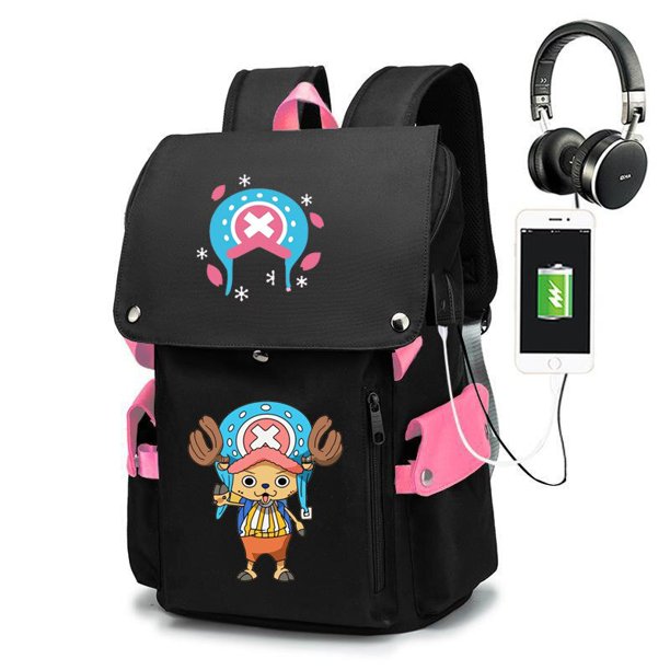 Anime One Piece Luffy Estudiantes Mochila Niños de dibujos animados Protección de la columna vertebral Impermeable Niños Transpirable Mochila resistente al desgaste hola suerte unisex