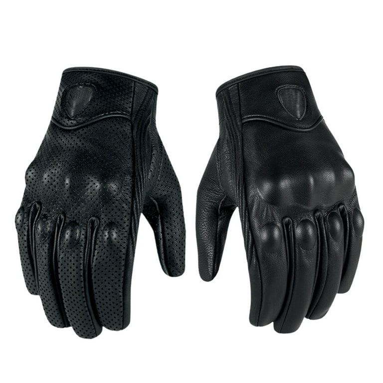 GROFRY Non slip 1 Pair Full Finger Drop Motorcycle Gloves Faux