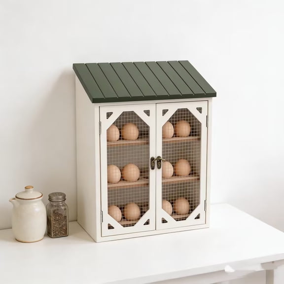 Red Shed Chicken Coop Egg Storage 13.5 in. Egg Container for Kitchen Countertop, Egg Tray, Egg Dispenser,