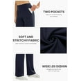 thumbnail image 4 of FUNING Wide Leg Pants Woman High Waist Yoga Pants with Pockets Loose Stretch Dress Work Sweatpants Casual Lounge, 4 of 6