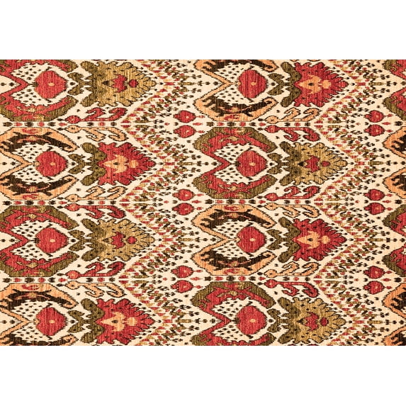 Ahgly Company Indoor Rectangle Abstract Orange Modern Area Rugs, 7' x 9'