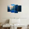 thumbnail image 2 of Elephant Stock Blue Ocean Wave Wall Art - Horizontal Multi Panel Canvas - Living Room Wall Decor - Beach Multi Panel - Blue And Yellow Decor - 36" x 22", 2 of 4