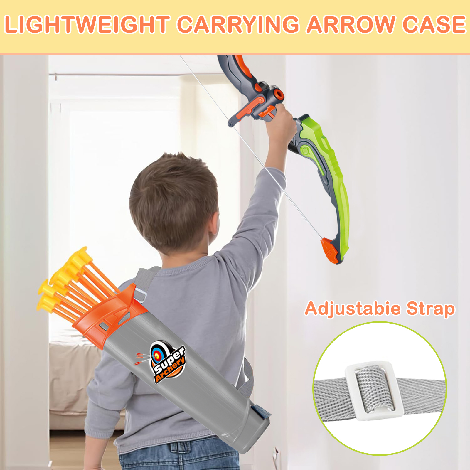 LINXUXIE Kids Bow and Arrow Set with LED Flash Lights, Archery Set with Standing Target,Indoor Outdoor Sport Gift for Boys and Girls Ages 3-12