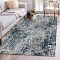 thumbnail image 2 of Navy Blue Grey Washable Area Rugs 4'x6', Abstract Modern Boho Mottled Vintage Low Pile Throw Living Room Rug Non-Slip Sturdy Edge Binding Carpet for Indoor Entryway Bedside Kitchen, 2 of 9