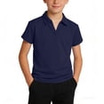 thumbnail image 2 of Fesfesfes Kids Button Down Collar Short Sleeve Shirt Solid Color Casual Top for Boys Girls Breathable School Wear Youth Fashion Trendy Outfit Everyday Playwear, 2 of 7