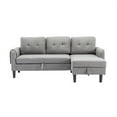 thumbnail image 5 of L Shaped Sectional Sofa, Sectional Storage Sofa Bed with Convertible Chaise, Modern Corner Sofa, Pull Out Sleeper Bed with Side Pockets for Living Room, Apartment, Office, Light Gray, 5 of 7
