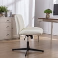thumbnail image 6 of Snugway Ultra-Wide Fabric Padded Side Desk Makeup Chair, Cream, 6 of 10