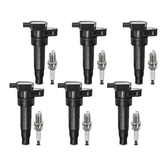 Ignition Coil Set with Spark Plugs 6 - Compatible with 2007 - 2012 Hyundai Veracruz 3.8L V6 2008 2009 2010 2011