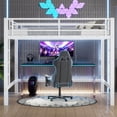 thumbnail image 2 of Leumius Loft Bed Full Size,Heavy Duty Metal Bed Frame with Easy Climbing Ladder and Guardrails,White, 2 of 9