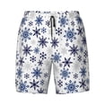 thumbnail image 4 of Lsque Mens Swim Trunks blue Snowflake Prints Pattern - Bathing Suit Compression Liner - Beach Swim Shorts Swimwear - (S-3XL) - Stretch Quick Dry -Medium, 4 of 9