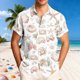 thumbnail image 5 of Mens Casual Manga Corta Botón Abajo Camisas Turndown Cuello Blusa de Impresión, Poliéster Suave Superior de Verano, 5 of 6