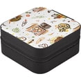 thumbnail image 3 of GZHJMY Cartoon Tribal Pattern Jewelry Box for Women Girls, PU Leather Travel Jewelry Organizer Portable Jewelry Storage Holder for Necklace Bracelet Earrings Rings, 3 of 7