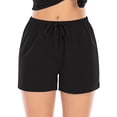 thumbnail image 3 of GESJQFZ Women Solid Color Drawstring Elastic Waist Home Wear Pajama Shorts, 3 of 4