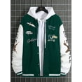 thumbnail image 2 of xiaxaixu Men Baseball Jacket, Long Sleeve Button Closure Letters Bear Print Contrast Color Varsity Jacket Fall Casual Jacket, 2 of 5