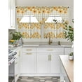 thumbnail image 5 of Spring Sunflowers Kitchen Curtains Swag Valance and Tier Curtains Set 36 Inch Length, Plaid Vintage Botanical Painting Rod Pocket Drape Panels Pair Swag Curtain for Bathroom/Cafe/Window, 5 of 6