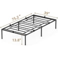 thumbnail image 2 of Twin Metal Platform Bed Frame with Sturdy Steel Bed Slats,Mattress Foundation No Box Spring Needed Large Storage Space Easy to Assemble Non-Shaking and Non-Noise Black, 2 of 6