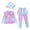 A-Light Purple265, variant on JAJAHO Girls Swimsuit For Kids Full Coverage Long Sleeve Rash Guard With Skirt Leggings Swim Cap 3 Piece Set For 3-12 Years Trendy Swimwear