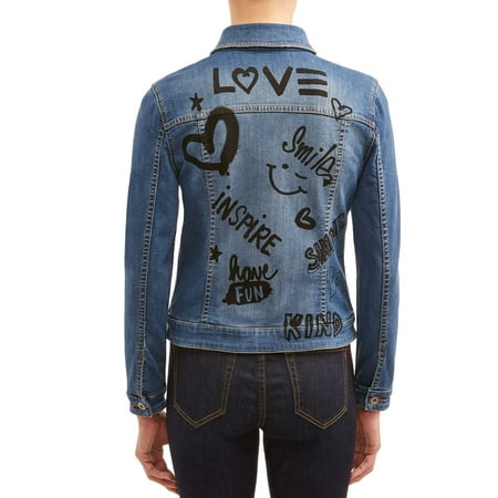 EV1 from Ellen DeGeneres Love Graffiti Denim Jacket Women's