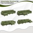 thumbnail image 2 of Demi Bonn L-Shaped Sectional Sofa Couch, Sofa Bed, Modular L-shaped 4-Seat Sectional Sofa with Reversible Chaise and 2 USB Ports, for Living Room, Army Green, 2 of 8