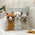 thumbnail image 2 of Selrti Pillow Cover 2D Alpaca Pattern Easy to Wash Soft Breathable Fabric Cushion Cover Living Room Bedroom Home Decor, 2 of 7