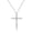 White, variant on 1/2 Cttw Lab Created Round and Baguette Diamond Cross Necklace for Women Rhodium Plated 925 Sterling Silver Faith Pendant Necklaces