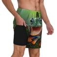 thumbnail image 2 of Gaeub Tree Frog Print Mens Swim Trunks with Compression Liner,Board Shorts Quick Dry,Beach Swimwear with Pockets-3X-Large, 2 of 6