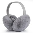 thumbnail image 1 of Orejeras de invierno, lindos calentadores de oídos de invierno, orejeras plegables, orejeras de invierno para mujeres, orejeras para invierno, clima frío, al aire libre, gris, 1 of 6
