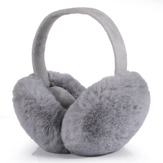 Orejeras de invierno, lindos calentadores de oídos de invierno, orejeras plegables, orejeras de invierno para mujeres, orejeras para invierno, clima frío, al aire libre, gris