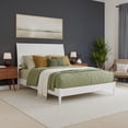 thumbnail image 1 of Valencia Queen Solid Wood Low Profile Sleigh Platform Bed in White, 1 of 13