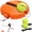Orange, variant on Tennis Trainer Rebound Ball with 3 String Balls, Portable Tennis Training Equipment for Beginners Sport Exercise, Tennis Rebounder Kit