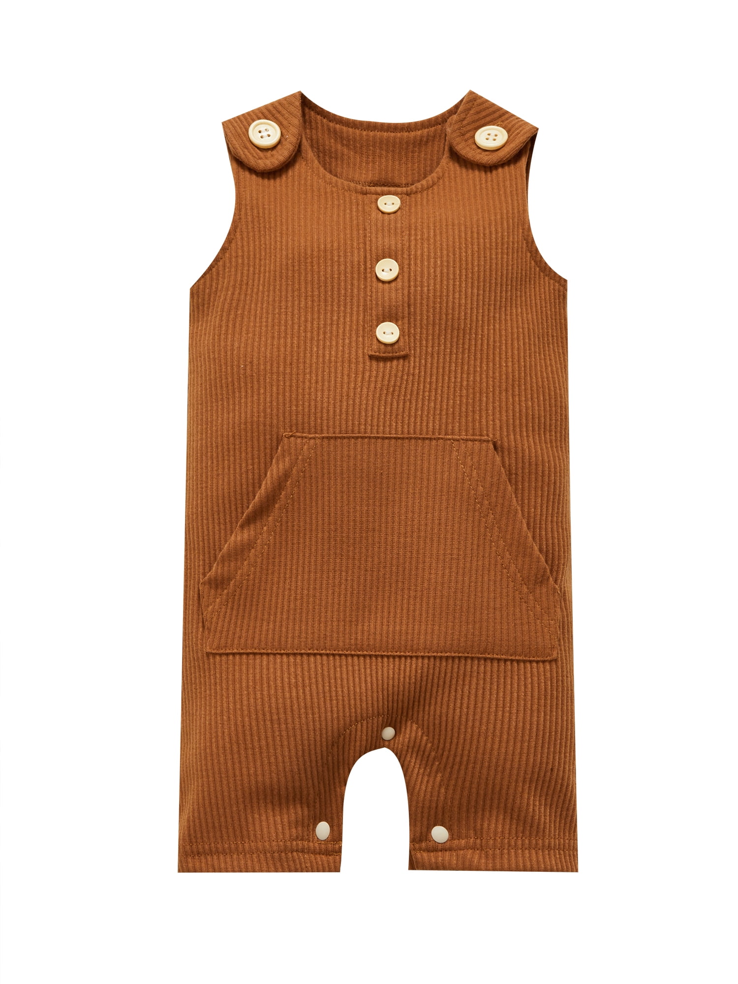 Canrulo Newborn Infant Baby Girl Boy Jumpsuit Knitted Romper Sleeveless
