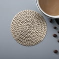 thumbnail image 5 of 12 Pieces Round PVC Coasters Coasters for Hot Coffee Cold Water (Gold, 10cm), 5 of 5