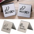 thumbnail image 2 of Jikaix No Smoking Sign Stainless Steel Double Sides Noticeable Clear Printed Stable Non-smoking Warning Sign For Restaurant, 2 of 5